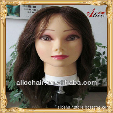Cheap price training mannequin head with human hair